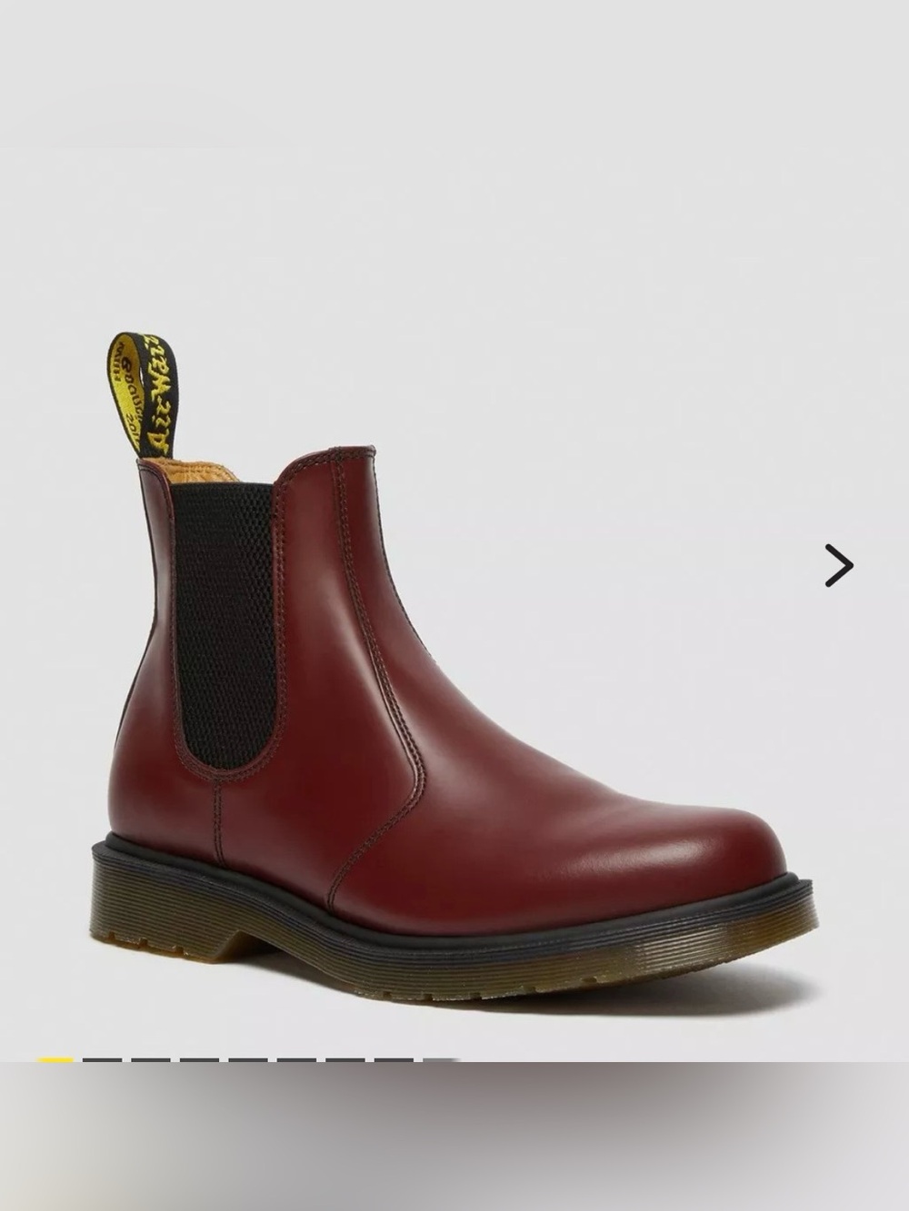 Dr. Martens cherry red Chelsea boots smooth leather 2976 size 7